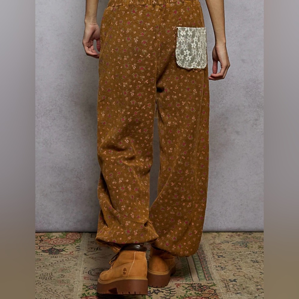 Pol Boho Patchwork Wide-Leg Drawstring Pants/Jogg… - image 3